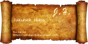 Jakubek Huba névjegykártya